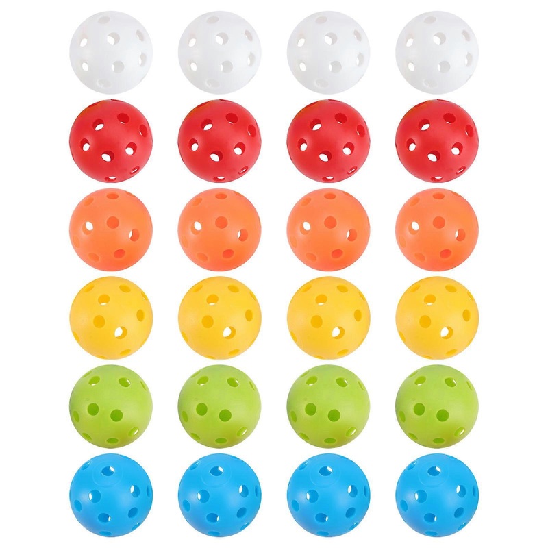 Practice Golf Balls For Garden Hollow Training Balls Mixed Colors 4.1cm Diameter Plastic PP Material 24Set