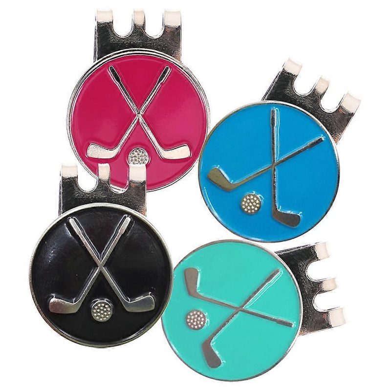 4pcs Golf Hat Clips with Ball Markers Metal Golf Accessories