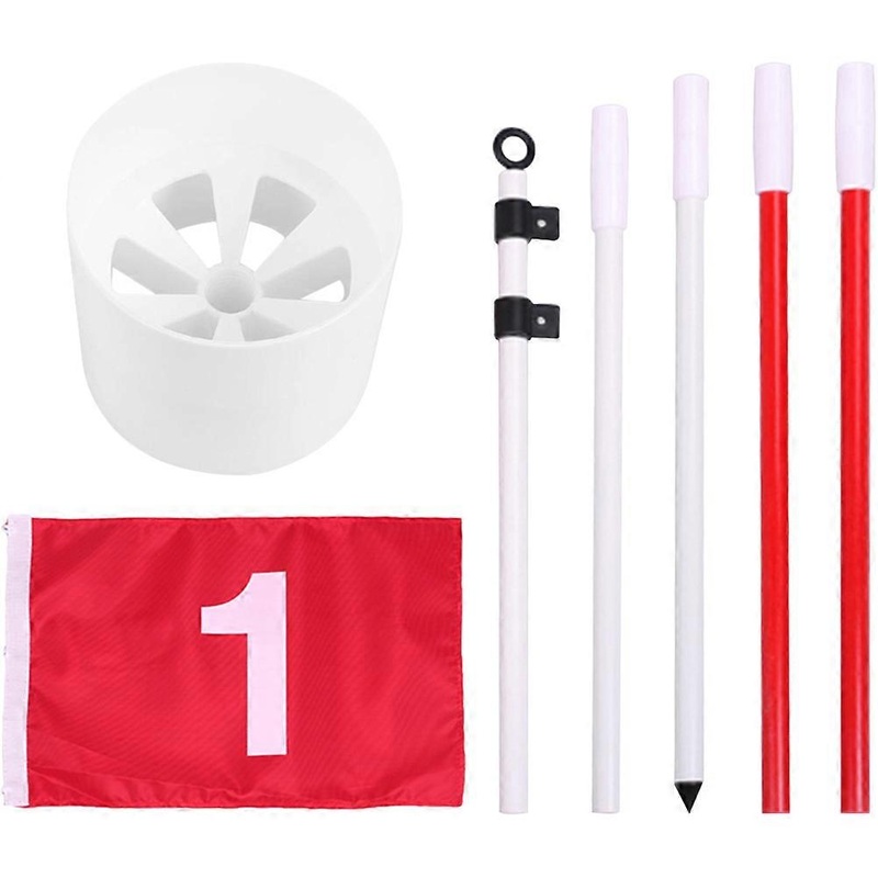 Golf Practice Hole Cup Golf Pin Flag Hole Cup Indoor Golf Putting Cup Practice 185×48.5cm Multi 1 Set