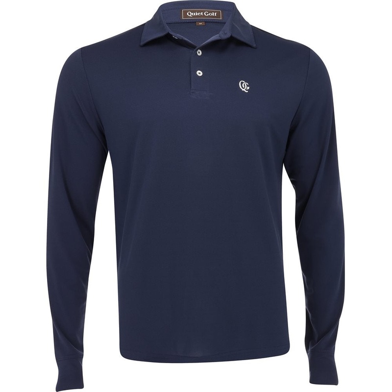 Monogram Long Sleeve Polo|Navy|Olive|Bone|Medium|Large|X-Large