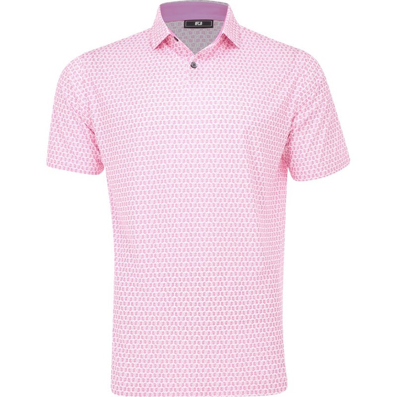 Salamander Print Polo|White/Pink|Medium|X-Large|XX-Large