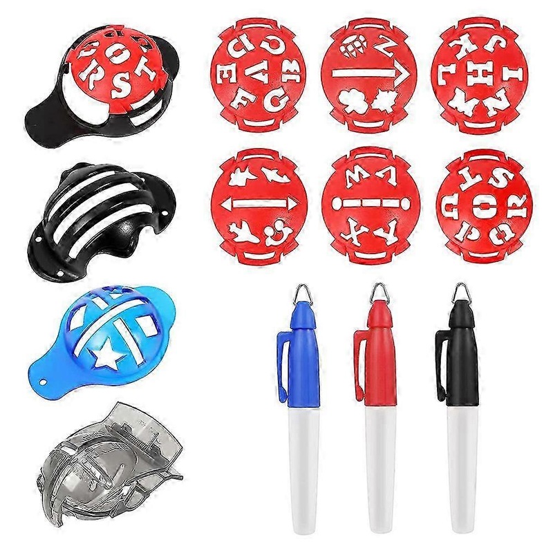 Golf Ball Marker,Color Line Markers , Triple Track Plastic Golf Ball Marking Alignment Tool Kit,