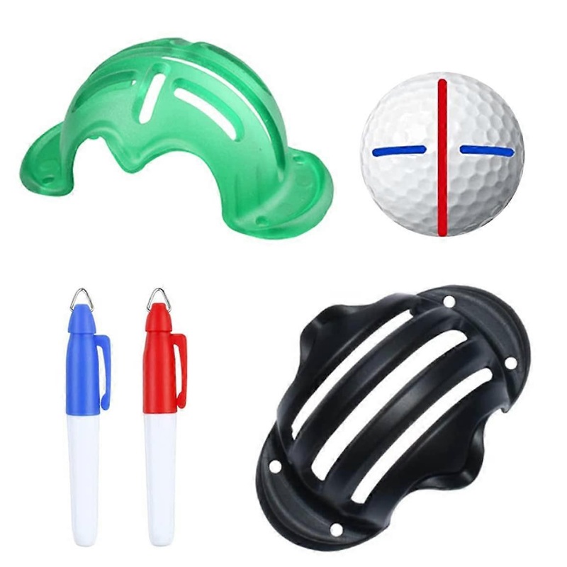 Golf Ball Markers Golf Ball Marker Liner Marker Golf Ball Puts Clip Template Alignment Tool with Pens 2 Pieces