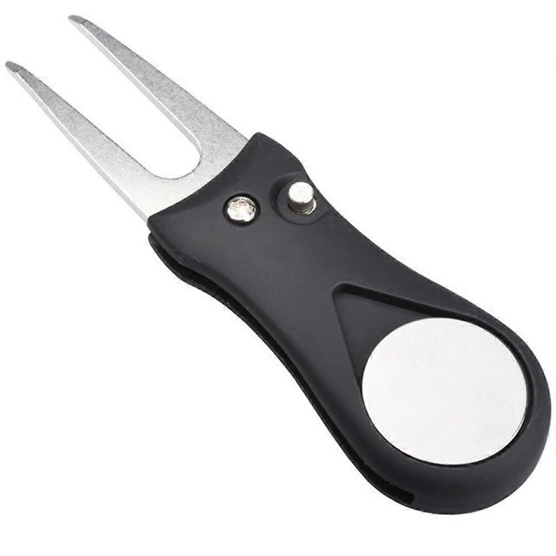 Black Golf Turf Tool With Magnetic Golf Ball Markers, Pitchfork  Tool Markers, Easy Install And Easy To Use