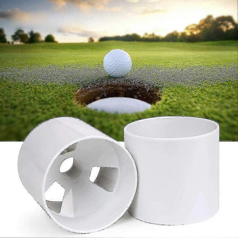 Golf Hole Putting Cup For Practice Putting Green | Set Of 2 Golf Cups – Conform To Usga Regulations, Abs Ivory White, Dimension 4 Depth, Diameter 4 1