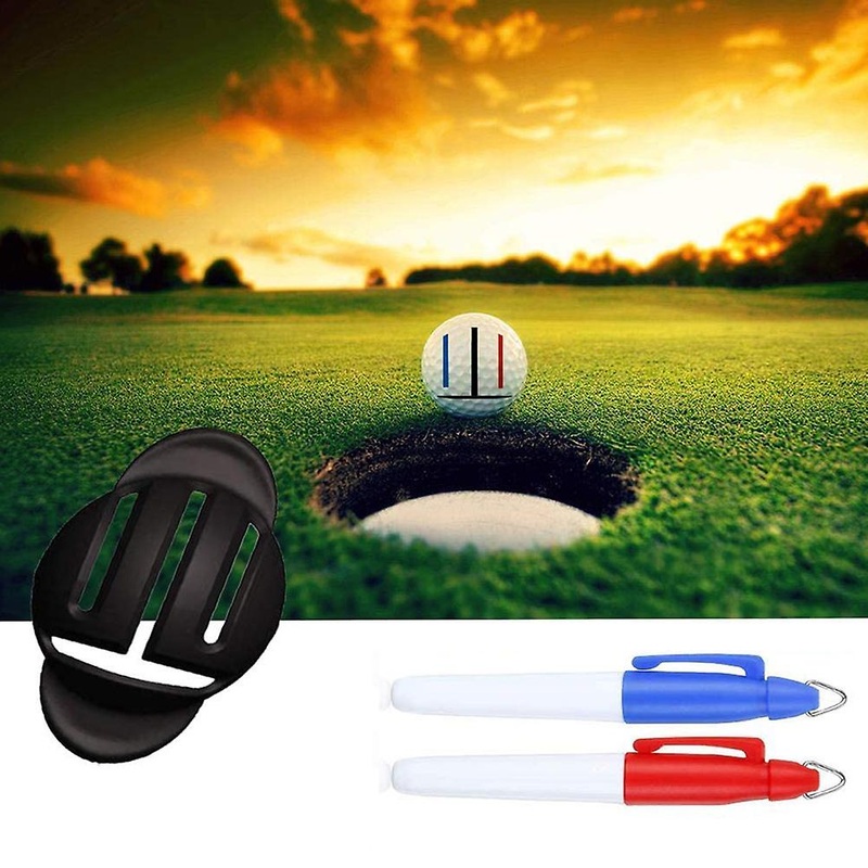 Portable Golf Ball Line Liner with 2 Marker Pens Durable Golf Ball Marking Alignment Tool Easy