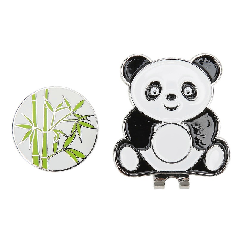 Chinese Panda Style Metal Hat Cap Clip with Magnetic Detachable Ball Marker Golfer GiftBamboo