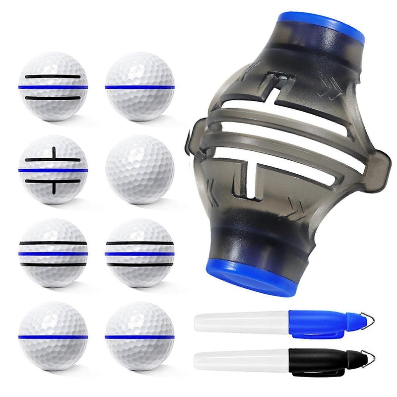 Golf Ball Line  360Degree Golf Liner Template, Triple Ball Marker Stencil, 2 Pens