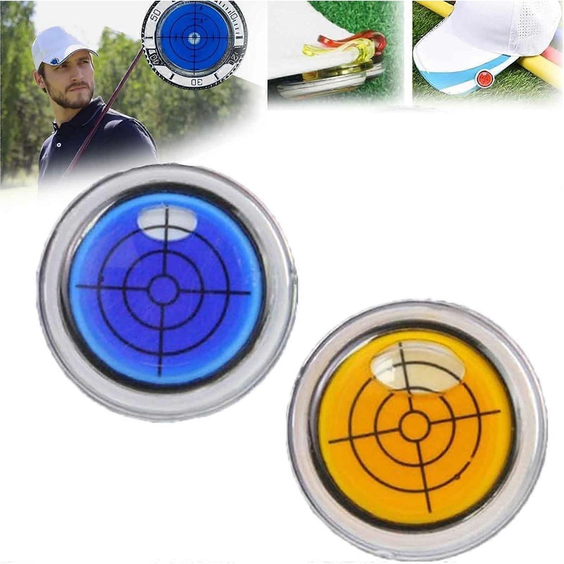 Golf Trainer-Golf Ball Marker Round Cap Clip, Magnetic Golf Ball Markers for Hat,Bubble Level Golf Ball Marker, Portable Golf Ball Aiming Marker,Golf