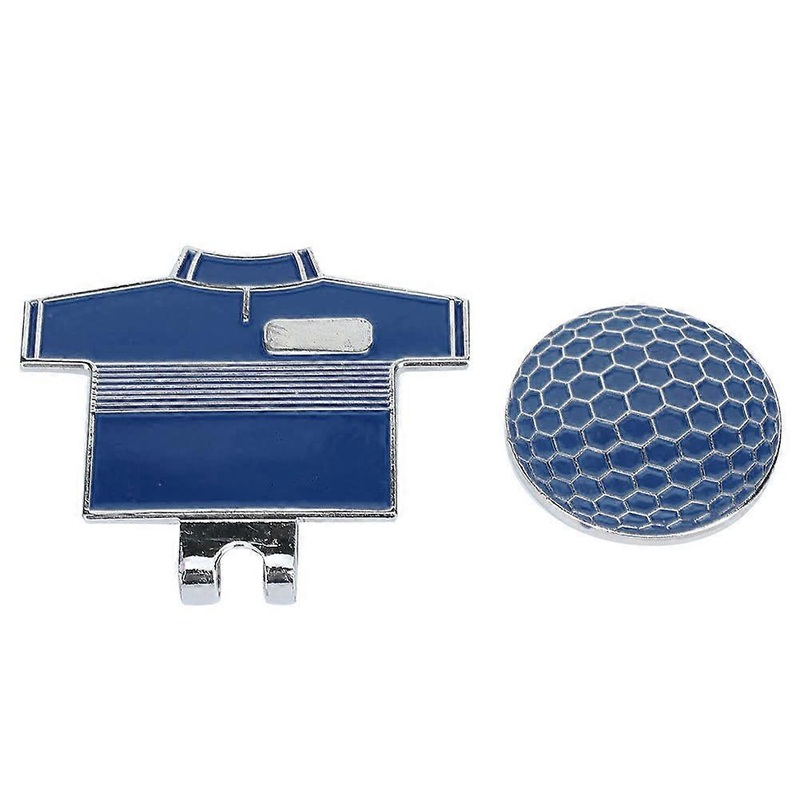 Durable Outdoor Metal Magnetic Golf Ball Mark with Hat Clip Golfer Accessory(blue clothes)