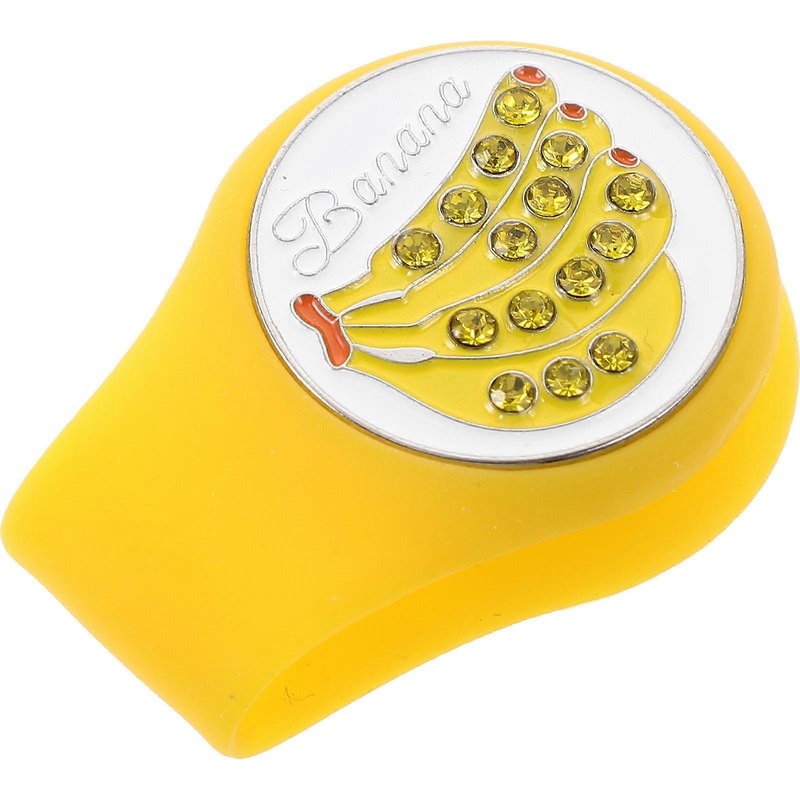 Silicone Golf Hat Clip Ball Marker For Golfers Outdoor Golf Supplies Yellow Small Design 1Pack