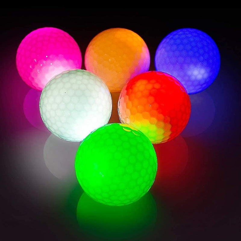 6pcs Led Glow Golf Balls Compatible With  Night Built-in Led Lights Mixed Color Golf SX