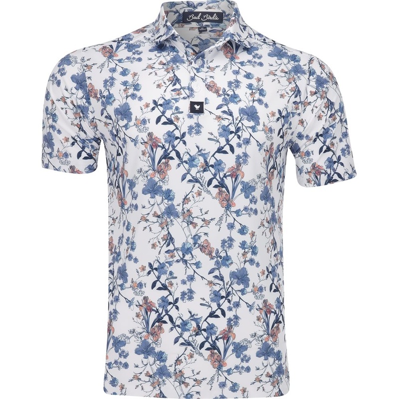 Wild One Polo|White/Blue Floral|Small|Medium|Large|X-Large|XX-Large