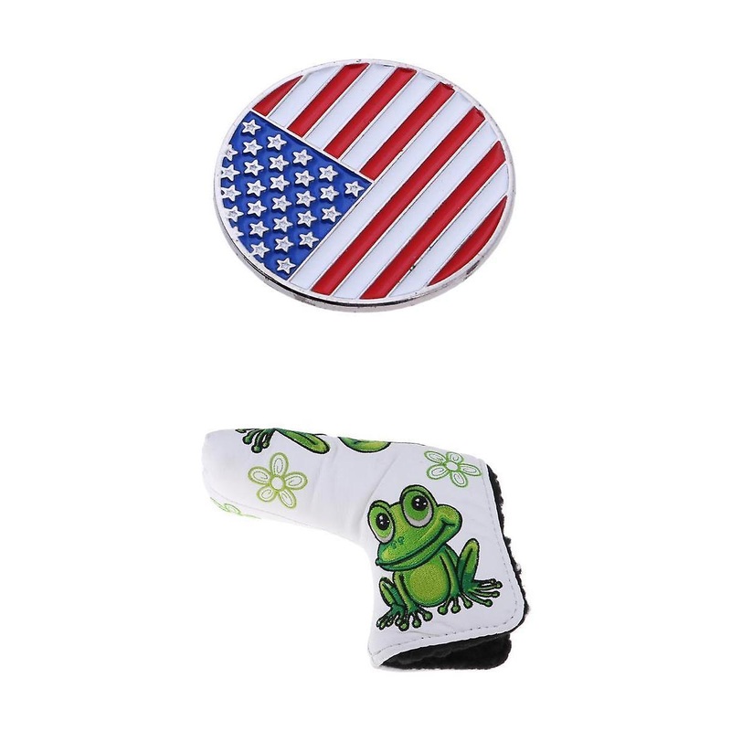 Golf Putter Cover Blade Head Protector with American Flag Ball Marker