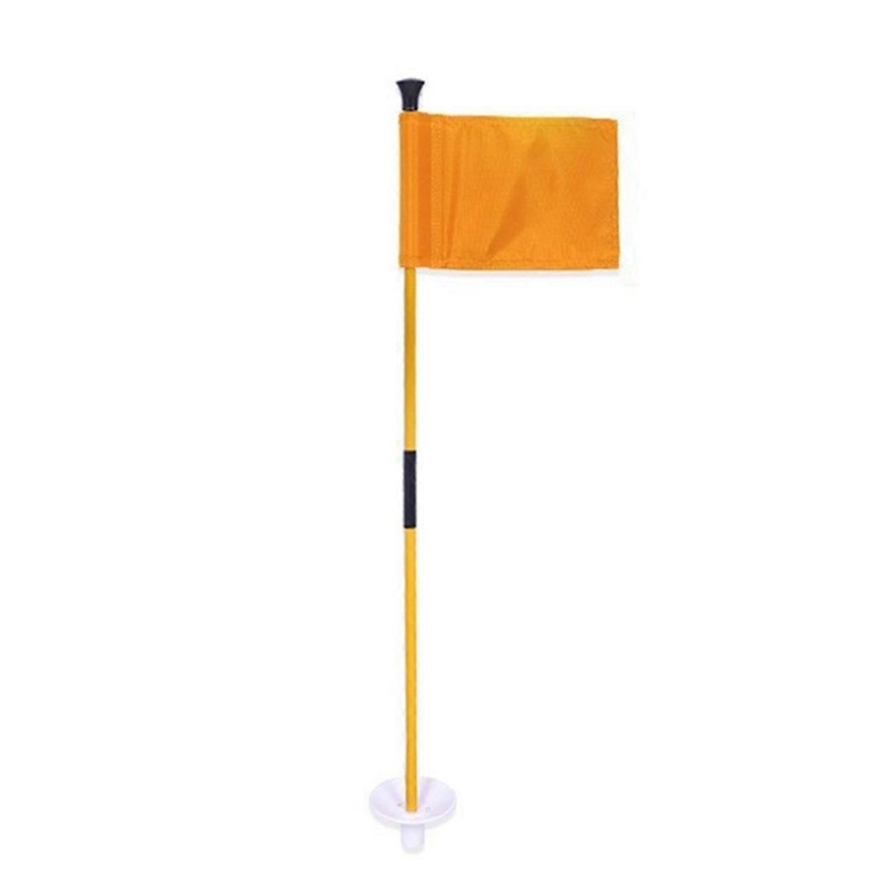Orange Golf Green Flag, Two-Section Detachable Flagpole, Easy to Carry Green Target Flag Hole Cup