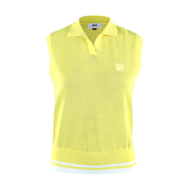 WAAC Women Mesh Polo Knit Vest (Yellow)