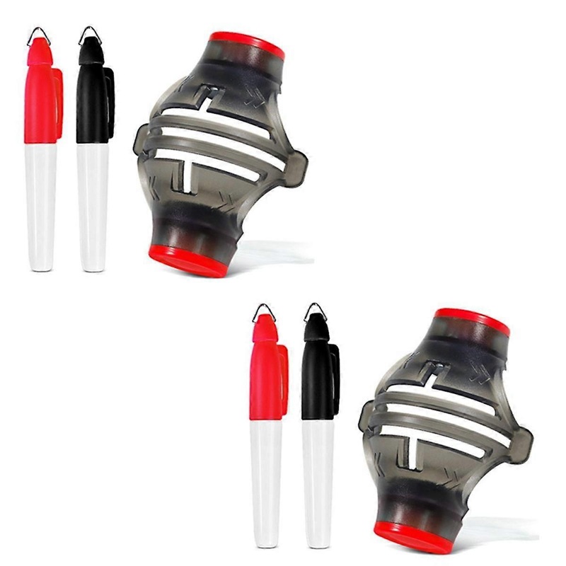 2PCS Golf Ball Liner, Golf Ball Alignment Marker, 3 Line, Golf Ball Marker, Golf Ball Line Drawing Tool(Red)