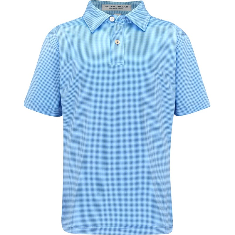 Juniors’ Gingham Performance Jersey Polo