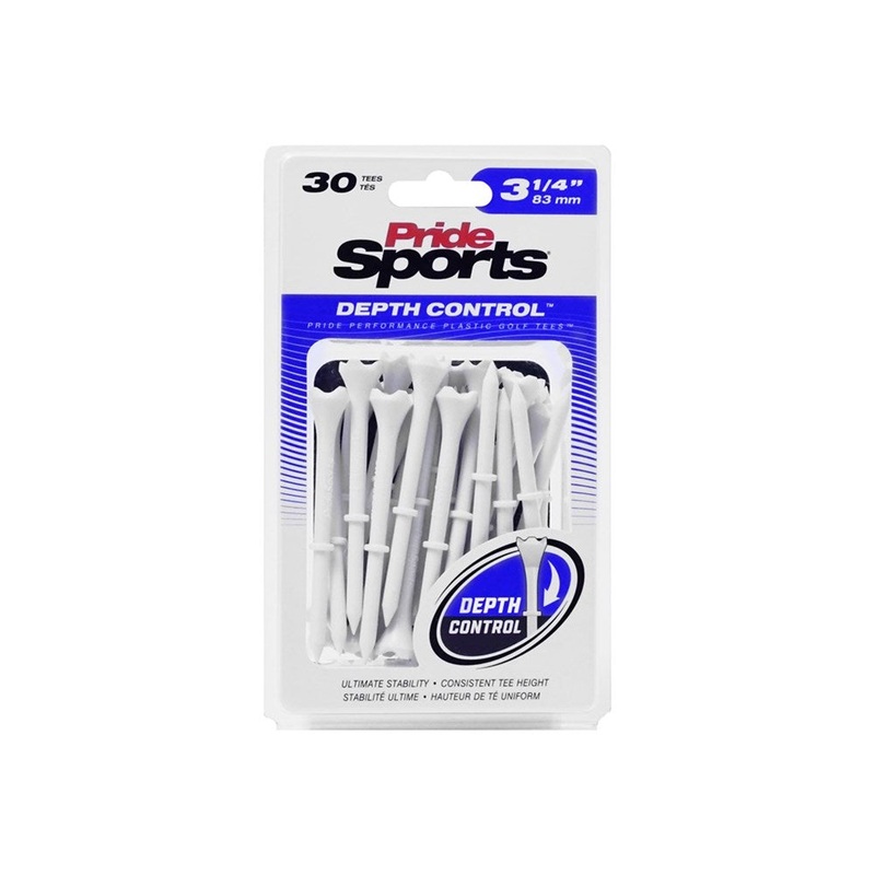 Pride Sports – Plastic Tee – Pride Performance Depth Control Tees – 3.14 (30Pc) – White