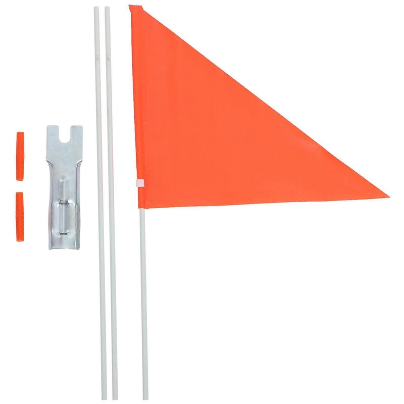 1 Set of Bicycle Safety Flag with Fiberglass Flag Pole Kid Bike Triangular Flag High-Visibility Flag