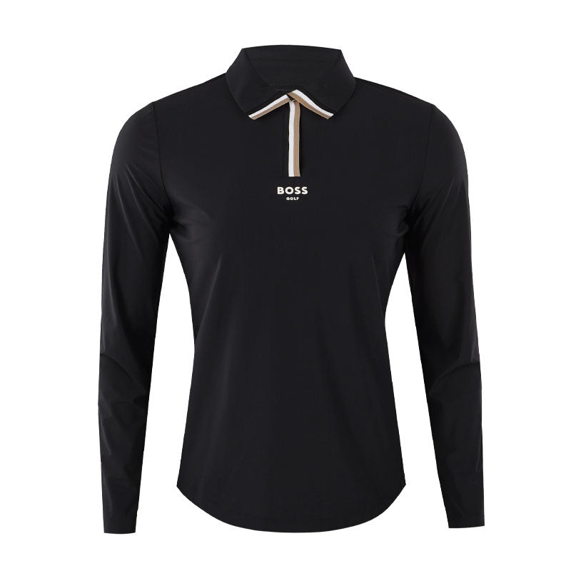 BOSS GOLF BWC Neck Point Women’s Long Sleeve Polo (Black)