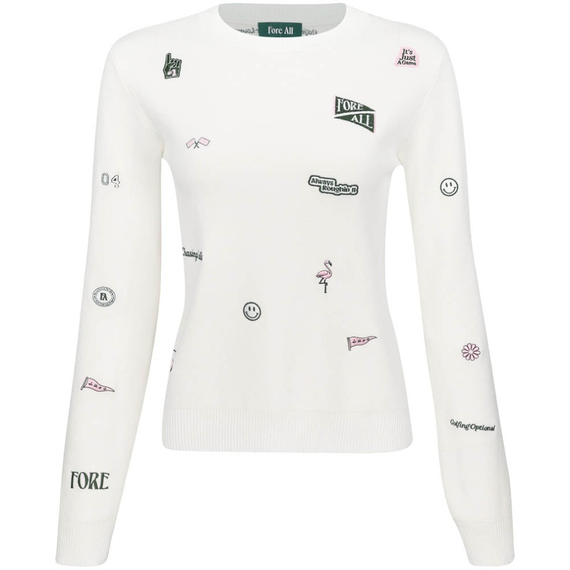 Women’s Dorothy Sweater|White Icon|Green Icon|X-Small|Medium|Large|X-Large|XX-Large|Small