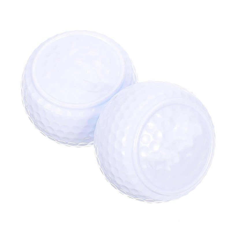 White Golfing Balls for Practice Made of Synthetic Rubber 2 Pieces Ideal for Beginners Indoors or