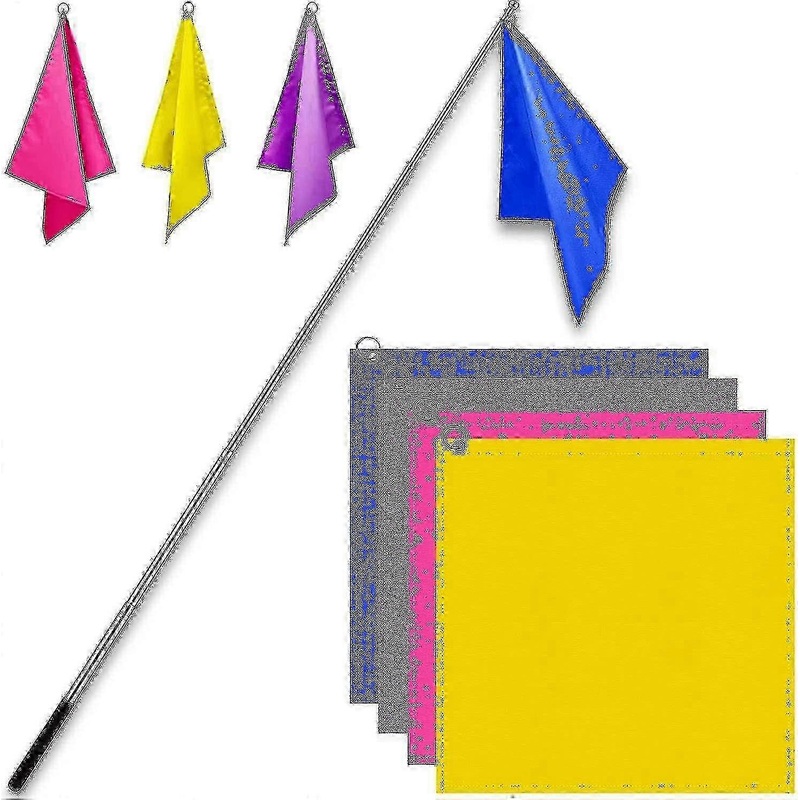 Equestrian Training Flags Set of 4 – Nylon No Pole for Horse Riding in Red, Black, Green, Blue
