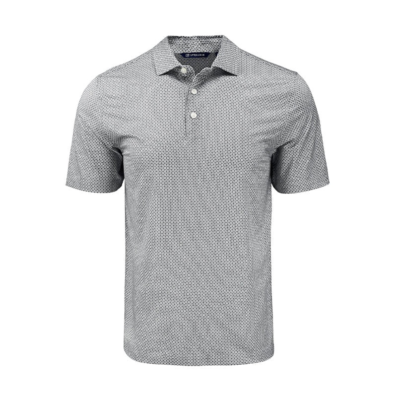 CUTTER & BUCK Pike Eco Diamond Dot Print Recycled Men’s Polo (Black)