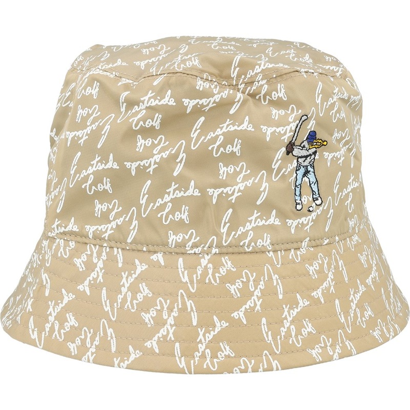 Script Bucket Hat|Pale Khaki|White|Navy|Small/Medium|Large/X-Large
