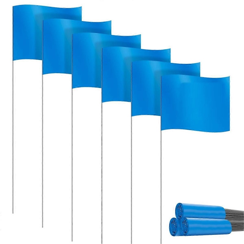 Marking Flags Marker Flags for Lawn 30 Pack, PVC Small Flags, Blue