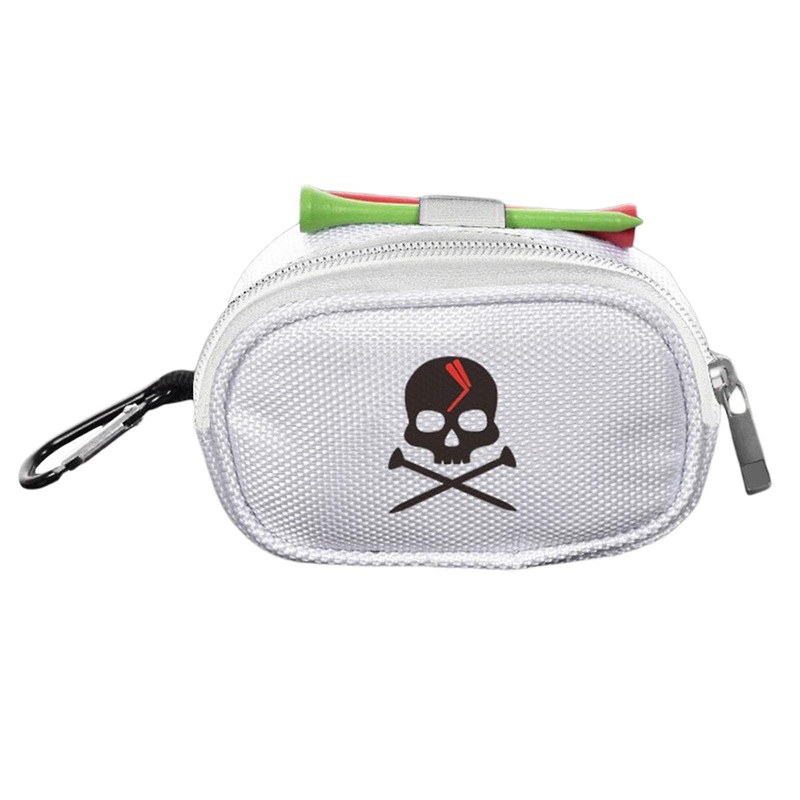 Golf Ball Tees Waist Pouch Holder Belt Sport Bag Container Zipper White