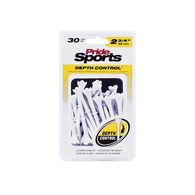 Pride Sports – Plastic Tee – Pride Performance Depth Control Tees – 2.34 (30Pc) – White