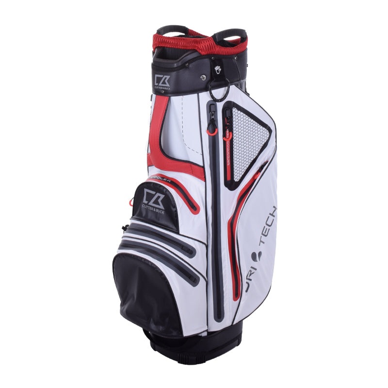 CUTTER & BUCK 9 Waterproof Cart Bag (White/Red)