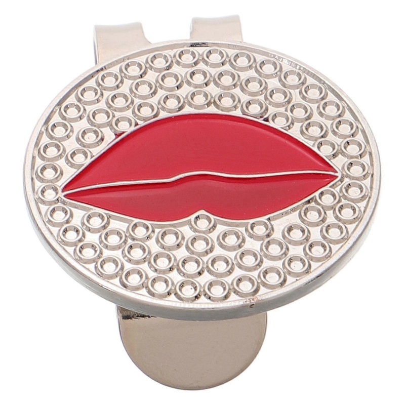 Magnetic Golf Marker Hat Clip with Elegant Lips Pattern, Zinc Alloy, Rust Resistant, Valentine’s Day Gift, Cap Accessory for Men and Women
