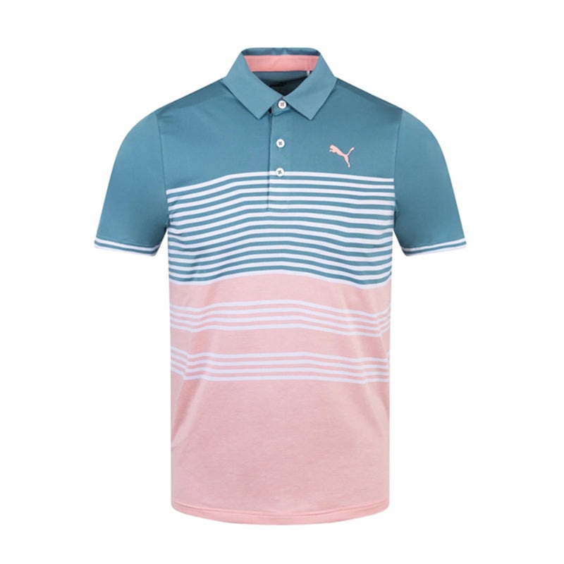 PUMA MATTR Track Men’s Polo (Blue/Peach)