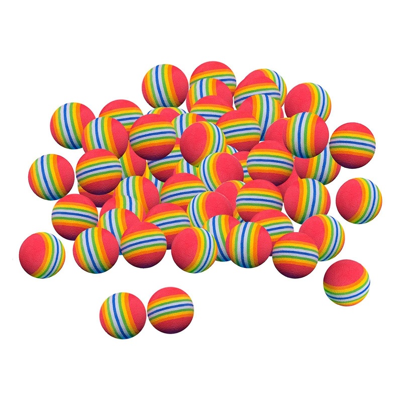 50x EVA Sponge Golf Balls Stripe Foam Practice Golf Ball 42mm Red 42mm