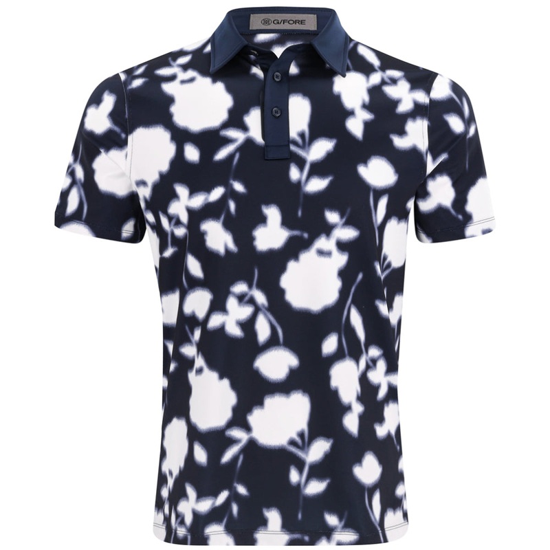 Blur Floral Tech Jersey Polo|Twilight|Onyx|Small|Medium|Large|X-Large|XX-Large