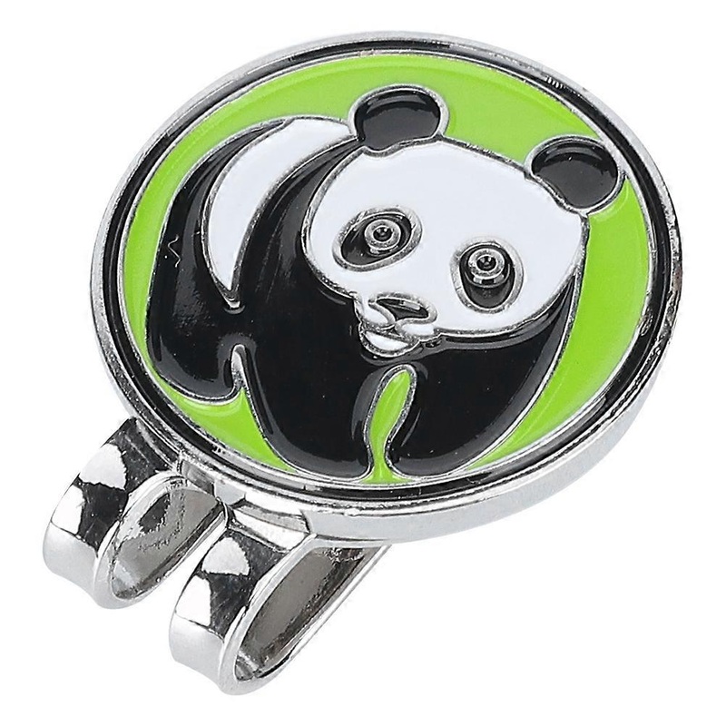 Metal Magnetic Golf Cap Hat Visor Clip Ball Marker Panda Pattern Accessory