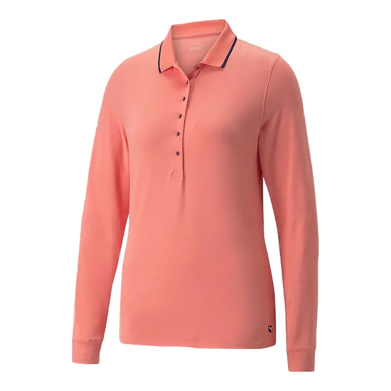 PUMA CLOUDSPUN Women’s Long Sleeve Polo (Carnation Pink)