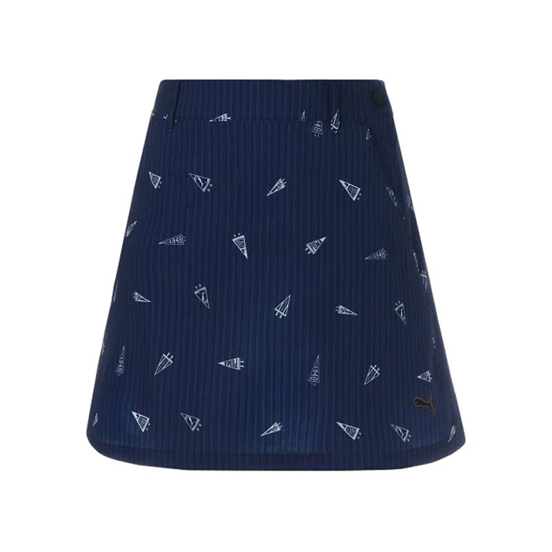 PUMA Flag Printed Seersucker Skirt (Navy Blazer)