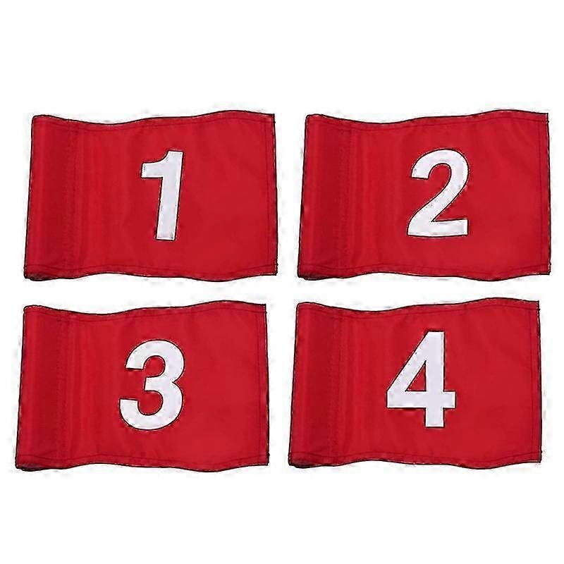 Numbered Golf Flag with Tube Inserted, All 8Inch L x 6Inch, Putting Green Flags compatible with Yard, 420D Nylo