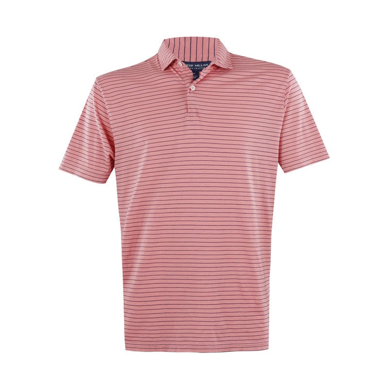 PETER MILLAR Journeyman Stripe Men’s Polo (Pink Crepe)