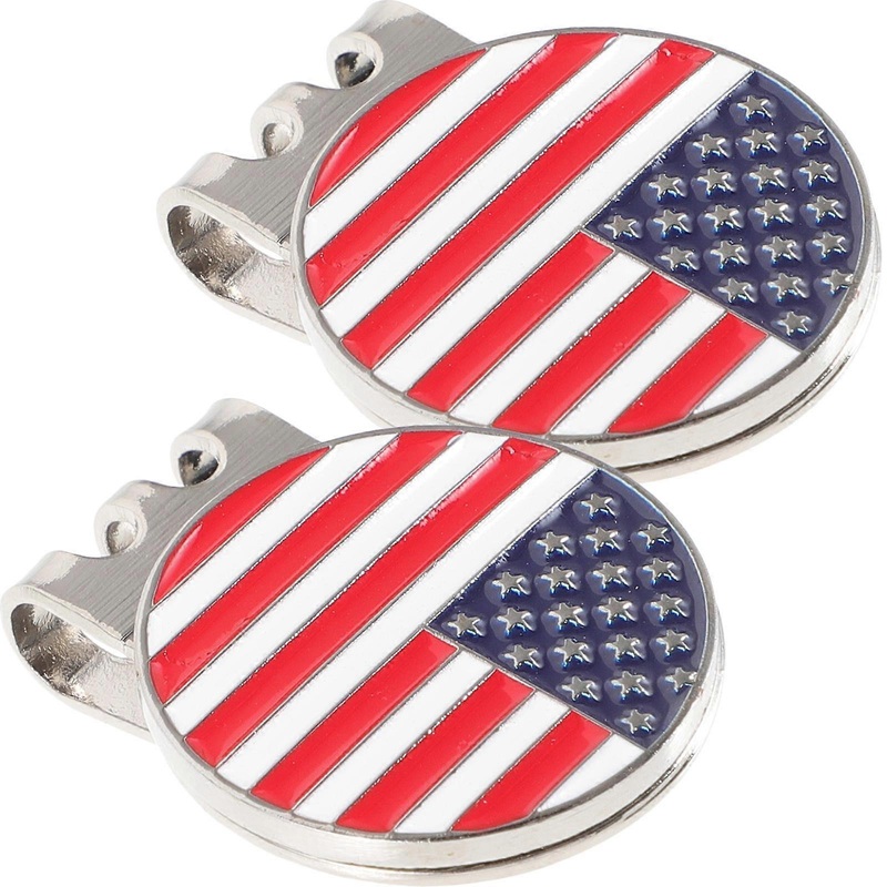 Golfs Marker Hat Clip Iron Golf Ball Markers Decorative for Men Women 2Pcs