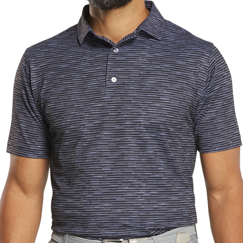 Broken Stripe Polo|Black Other Black Periwinkle|Small|Medium|Large|X-Large|XX-Large