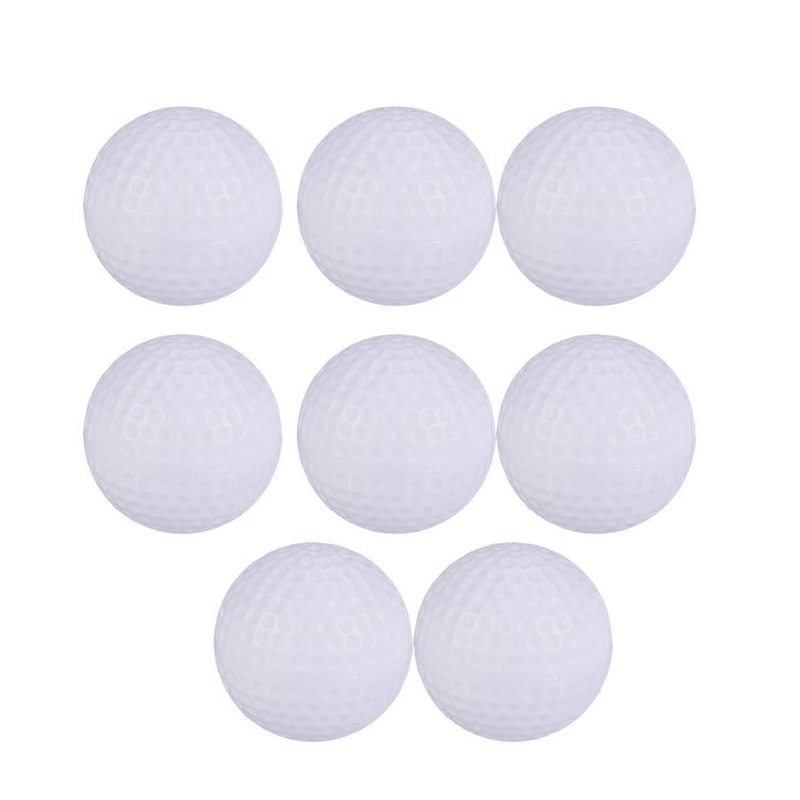 White Plastic Golf Practice Balls Set of 8 Lightweight Durable Indoor Training Balls for Kids and Young Golfers Safe Home Use Swing Training