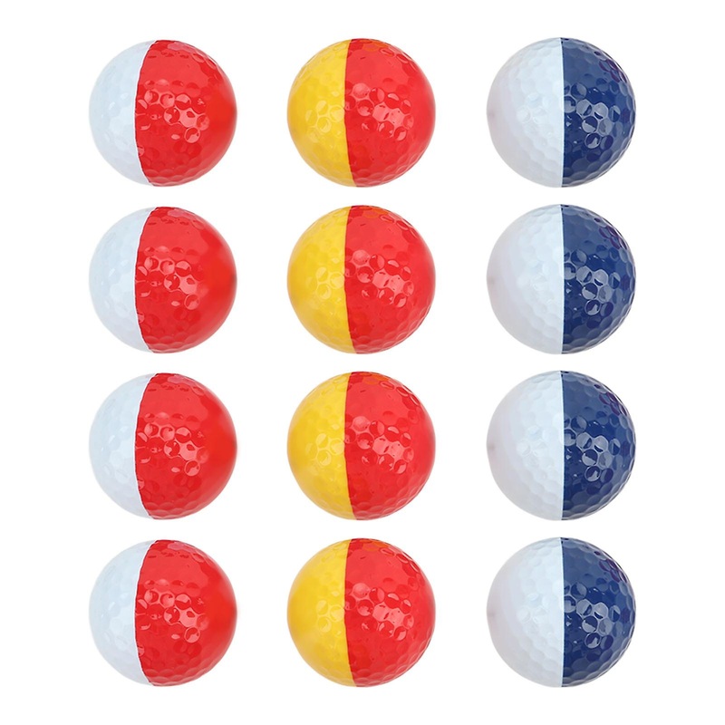 Golf Balls High Elasticity Long Distance Wearable Number Design Dual Color Balls for Practice Competition 12pcs