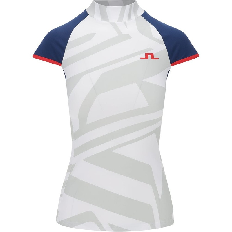Women’s Yvette Mock Neck Top|US Golf White/Gray|Small|Medium|Large