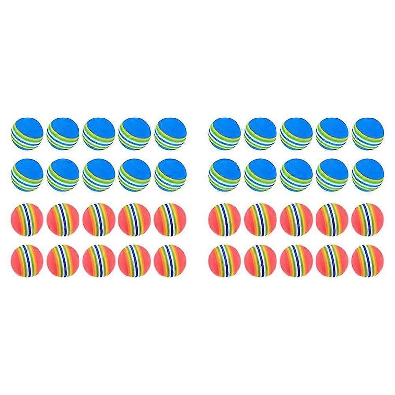 40 Pcs Golf Ballssoft Foam Garden Golf Balls Practice Golf Balls Sponge Rainbow Golf Balls For Indo