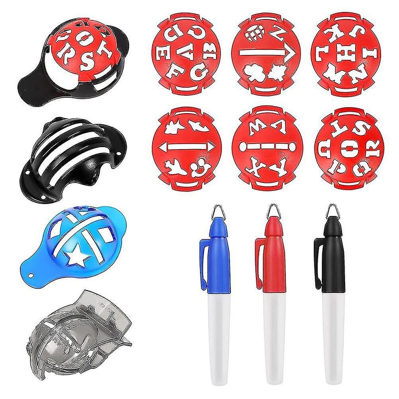Golf Ball Marker,color Line Markers , Triple Track Plastic Golf Ball Marking Alignment Tool Kit,red